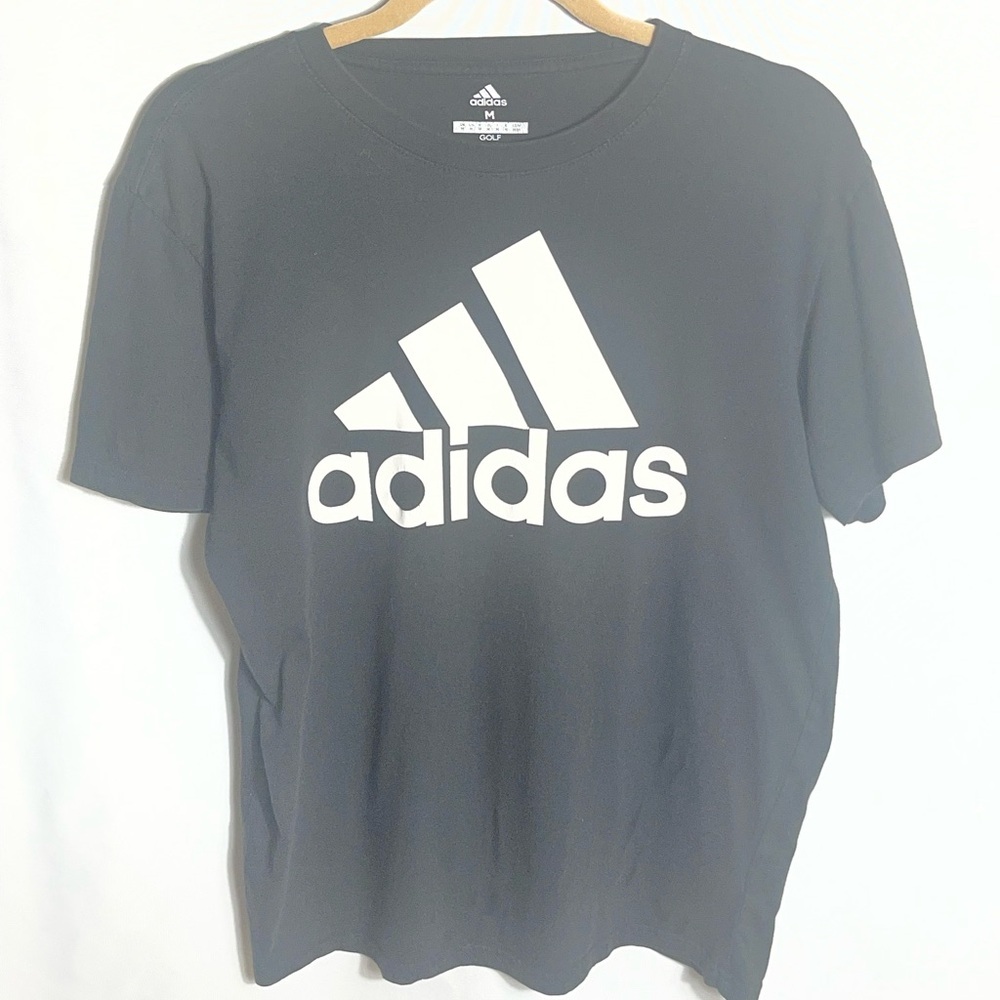 Adidas Golf Black Logo Short Sleeve T-Shirt Men’s Medium 100% Cotton